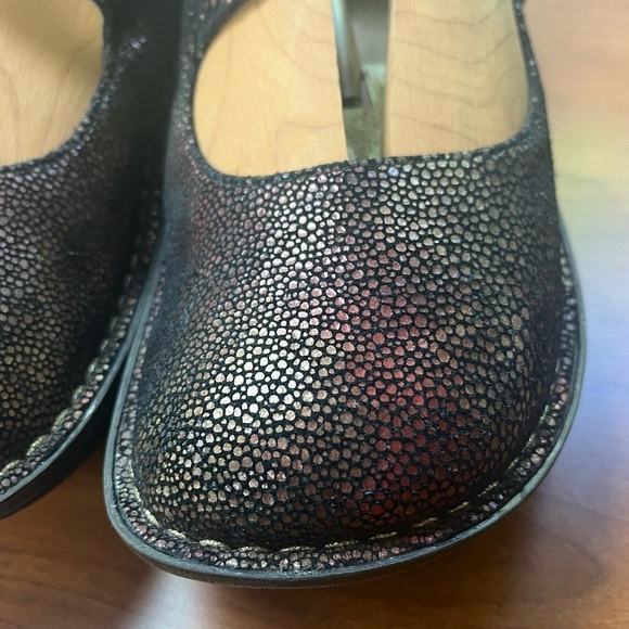 ALEGRIA Leather Mary Jane Rainbow Pink Design Shoes Clogs Size 39 9 - Picture 3 of 16